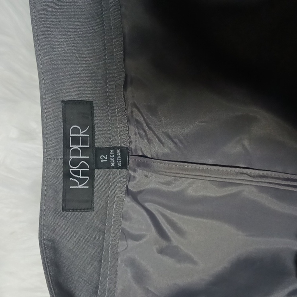 Kasper size 12 Grey career slacks/pants, lined like new - Picture 9 of 11